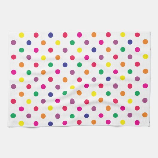 Kleurrijke Keukenhanddoek Met Stippen (Horizontaal)