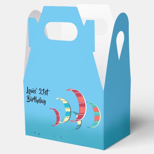 Kleurrijke keukens in de blauwe lucht bedankdoosjes (Geopend)