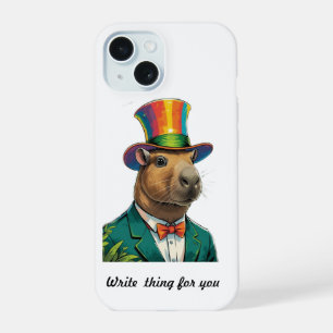 Kleurrijke Keurige Capybara Hoed iPhone 15 Hoesje