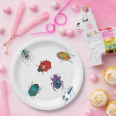 Kleurrijke kevers papieren bordje (Feest)