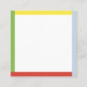 Kleurrijke Key Limoen Square gepersonaliseerd Vierkante Visitekaartje (Achterkant)