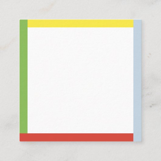 Kleurrijke Key Limoen Square gepersonaliseerd Vierkante Visitekaartje (Achterkant)