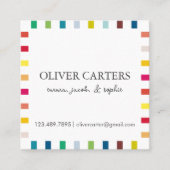 Kleurrijke Key Limoen Square gepersonaliseerd Vierkante Visitekaartje (Voorkant)