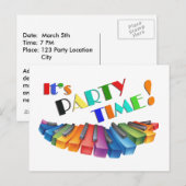 Kleurrijke Keyboard Easy Party Uitnodigingen (Voorkant / Achterkant)