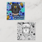 KLEURRIJKE Kids Klas Valentijnsdag Bij Hond Puppy Notitiekaartje (Voorkant / Achterkant)