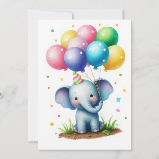 Kleurrijke Kids Verjaardagsfeestuitnodiging Kaart (Achterkant)