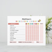 Kleurrijke KidsBehavior Chart voor het verbeteren  (Staand voorkant)