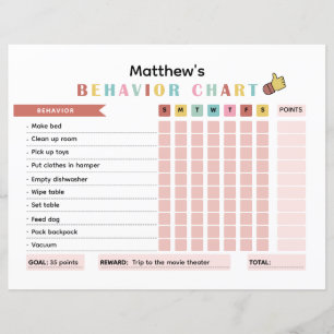 Kleurrijke KidsBehavior Chart voor het verbeteren