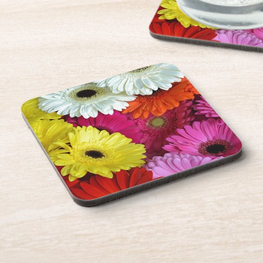 Kleurrijke kierbloemen bier onderzetter (Linkerzijde)