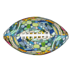 Kleurrijke kiezelstenen mozaïek kunst american football