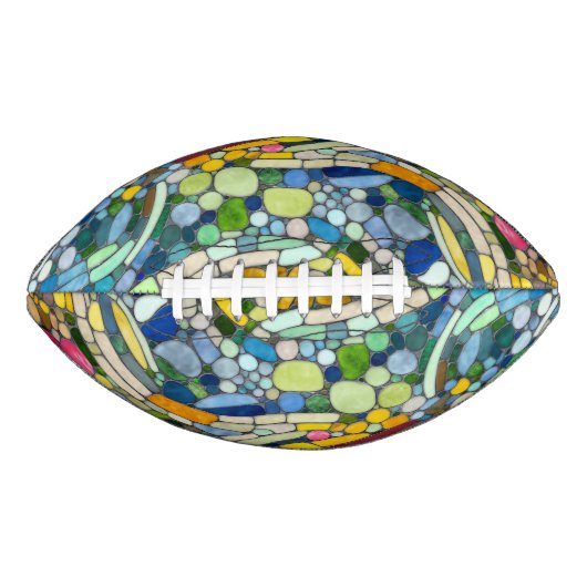 Kleurrijke kiezelstenen mozaïek kunst american football (Voorkant)