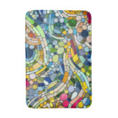 Kleurrijke kiezelstenen mozaïek kunst badmat (Voorkant Verticaal)