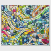 Kleurrijke kiezelstenen mozaïek kunst cadeaupapier (Vlak)