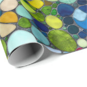 Kleurrijke kiezelstenen mozaïek kunst cadeaupapier (Rol Hoek)
