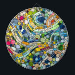 Kleurrijke kiezelstenen mozaïek kunst dartbord<br><div class="desc">Kleurrijke kiezelstenen mozaïek kunst</div>