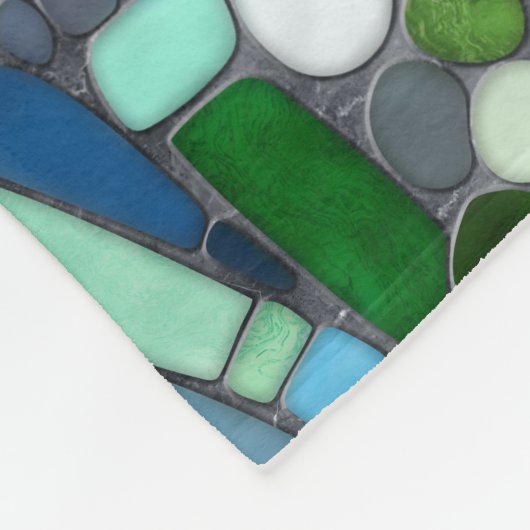 Kleurrijke kiezelstenen mozaïek kunst fleece deken (Hoek)