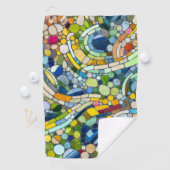 Kleurrijke kiezelstenen mozaïek kunst golfhanddoek (Insitu)