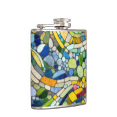 Kleurrijke kiezelstenen mozaïek kunst heupfles (Rechts)