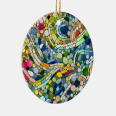 Kleurrijke kiezelstenen mozaïek kunst keramisch ornament (Rechts)