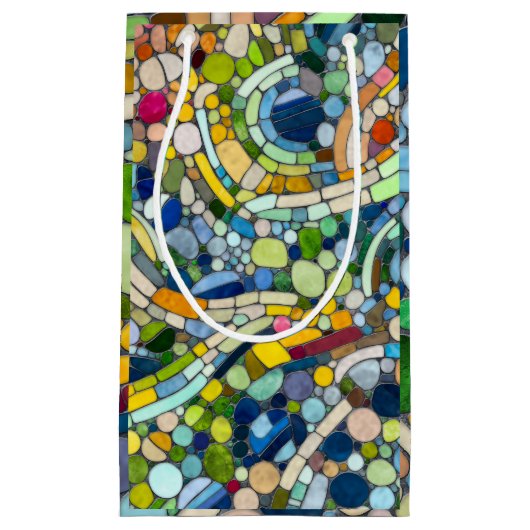 Kleurrijke kiezelstenen mozaïek kunst klein cadeauzakje (Voorkant)