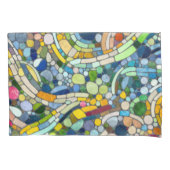 Kleurrijke kiezelstenen mozaïek kunst kussensloop (Voorkant)