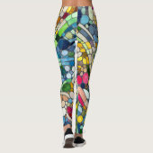 Kleurrijke kiezelstenen mozaïek kunst leggings (Achterkant)