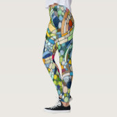 Kleurrijke kiezelstenen mozaïek kunst leggings (Links)