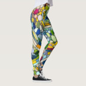 Kleurrijke kiezelstenen mozaïek kunst leggings (Rechts)