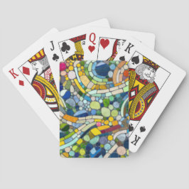 Kleurrijke kiezelstenen mozaïek kunst pokerkaarten