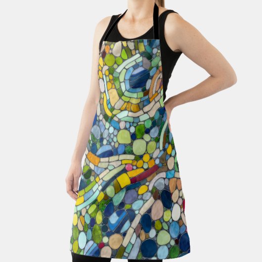 Kleurrijke kiezelstenen mozaïek kunst schort (Insitu)