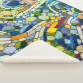 Kleurrijke kiezelstenen mozaïek kunst sherpa deken (3/4)