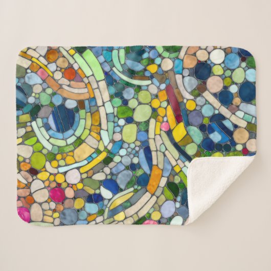 Kleurrijke kiezelstenen mozaïek kunst sherpa deken (Voorkant (horizontaal))