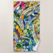 Kleurrijke kiezelstenen mozaïek kunst strandlaken (Voorkant)