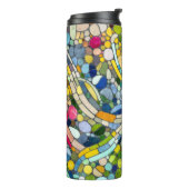 Kleurrijke kiezelstenen mozaïek kunst thermosbeker (Gedraaid links)