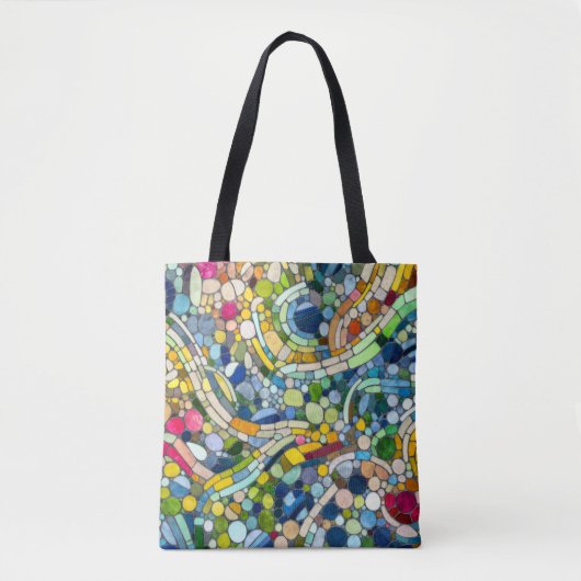 Kleurrijke kiezelstenen mozaïek kunst tote bag (Voorkant)