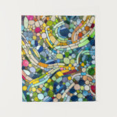 Kleurrijke kiezelstenen mozaïek kunst wandkleed (Voorkant)