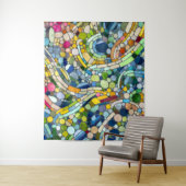 Kleurrijke kiezelstenen mozaïek kunst wandkleed (In situ)