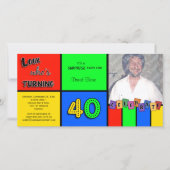 Kleurrijke kijk wiens 40 verjaardag wordt uitgenod (Voorkant)