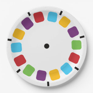 Kleurrijke kijker Reel Retro Modern Papieren Bordje