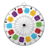 Kleurrijke kijkmeester Reel Retro Modern Dartbord (Voorkant)