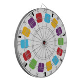 Kleurrijke kijkmeester Reel Retro Modern Dartbord (Voorkant Links)