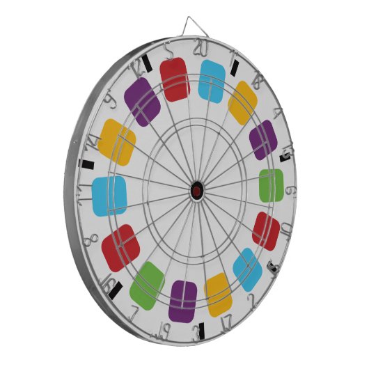 Kleurrijke kijkmeester Reel Retro Modern Dartbord (Voorkant Links)