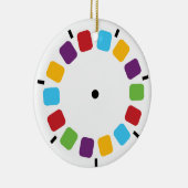 Kleurrijke kijkmeester Reel Retro Modern Keramisch Ornament (Rechts)