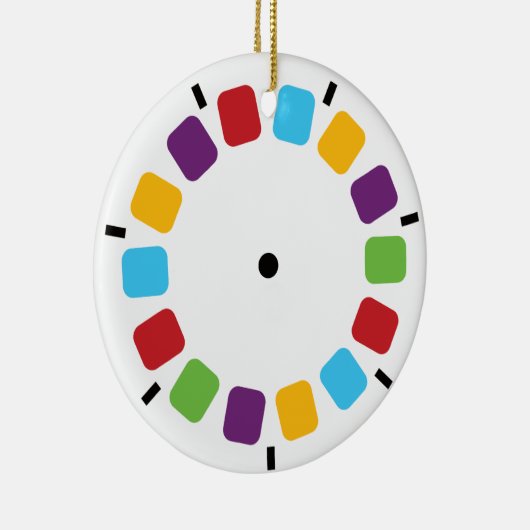 Kleurrijke kijkmeester Reel Retro Modern Keramisch Ornament (Rechts)