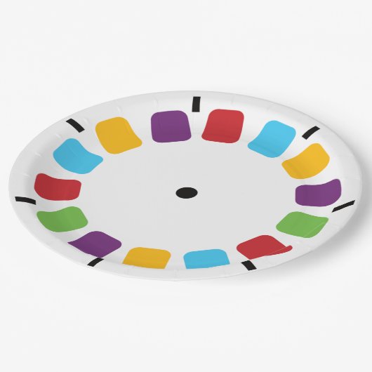 Kleurrijke kijkmeester Reel Retro Modern Papieren Bordje (Gekanteld)