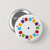 Kleurrijke kijkmeester Reel Retro Modern Ronde Button 5,7 Cm (Voorkant /achterkant)