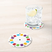 Kleurrijke kijkmeester Reel Retro Modern Ronde Kartonnen Onderzetter (Insitu)