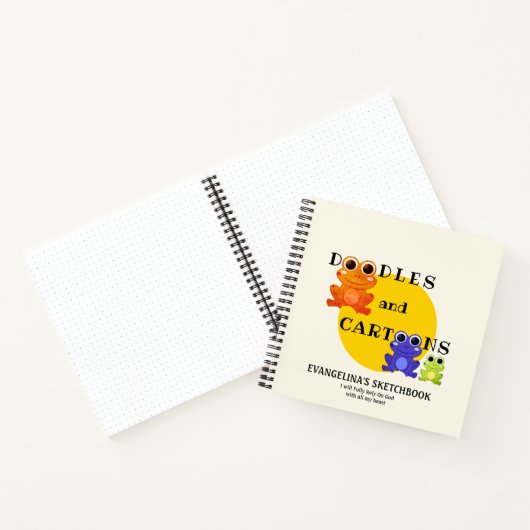 Kleurrijke Kikker Aangepaste Doodles Sketchbook Jo Notitieboek (Binnen)