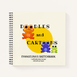 Kleurrijke Kikker Aangepaste Doodles Sketchbook Jo Notitieboek