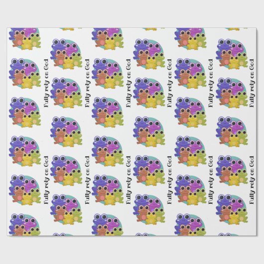 Kleurrijke kikker cadeaupapier (Vlak)